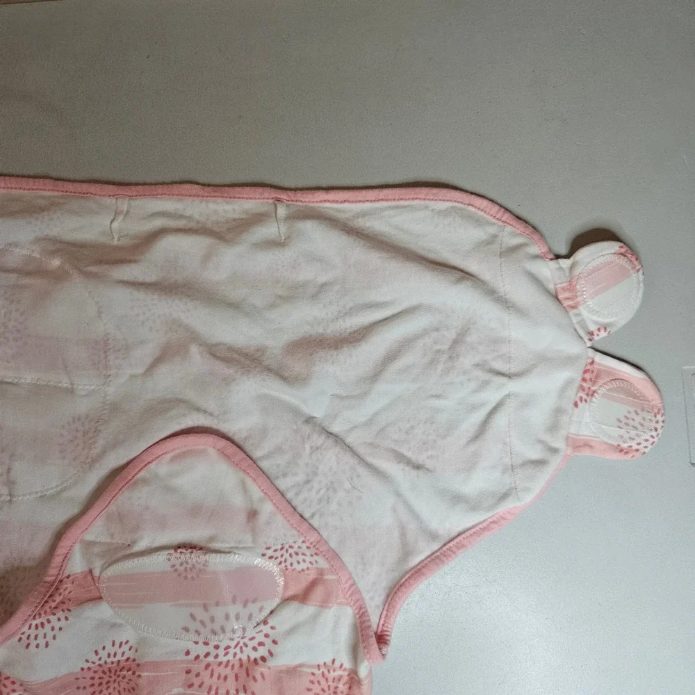 CuddleBug Gllquen Baby Swaddle Wrap Set 2PK Chevron Pink Stripe 0-3M 7-14lbs
